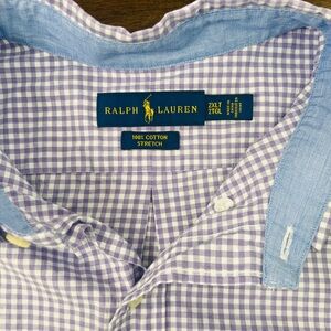 Ralph Lauren Lavender Gingham Men's Long Sleeve Button-up Shirt Big & Tall